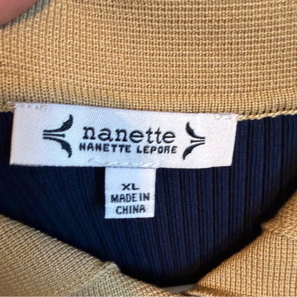 Nanette Lepore Navy and Tan Button Sweater Maxi Dress - Picture 5 of 7